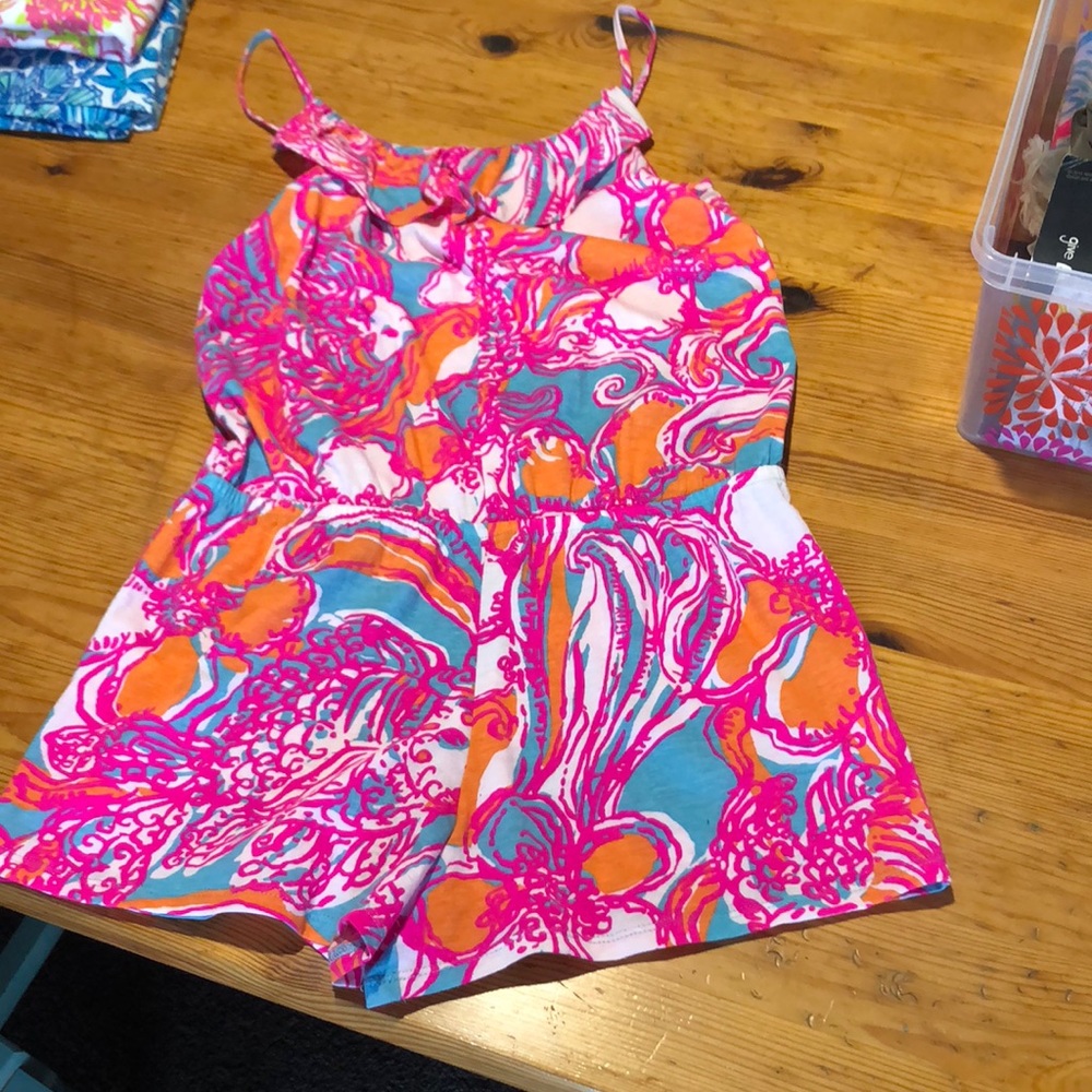 NWOT!! LP SHORELY BLUE FEELING TANKED ROMPER.